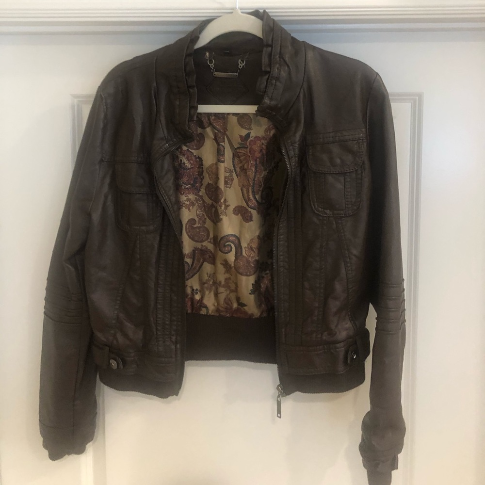 Brown leather jacket
